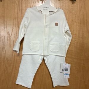 Calvin Klein Kids White organic cotton Set